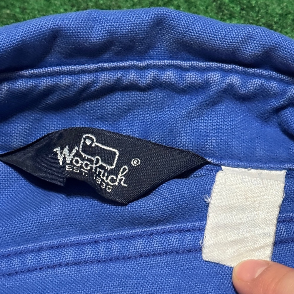 Woolrich Camois Thick Cotton Button Up 80s 90s Vintage Blue Flannel Shirt - Picture 3 of 7